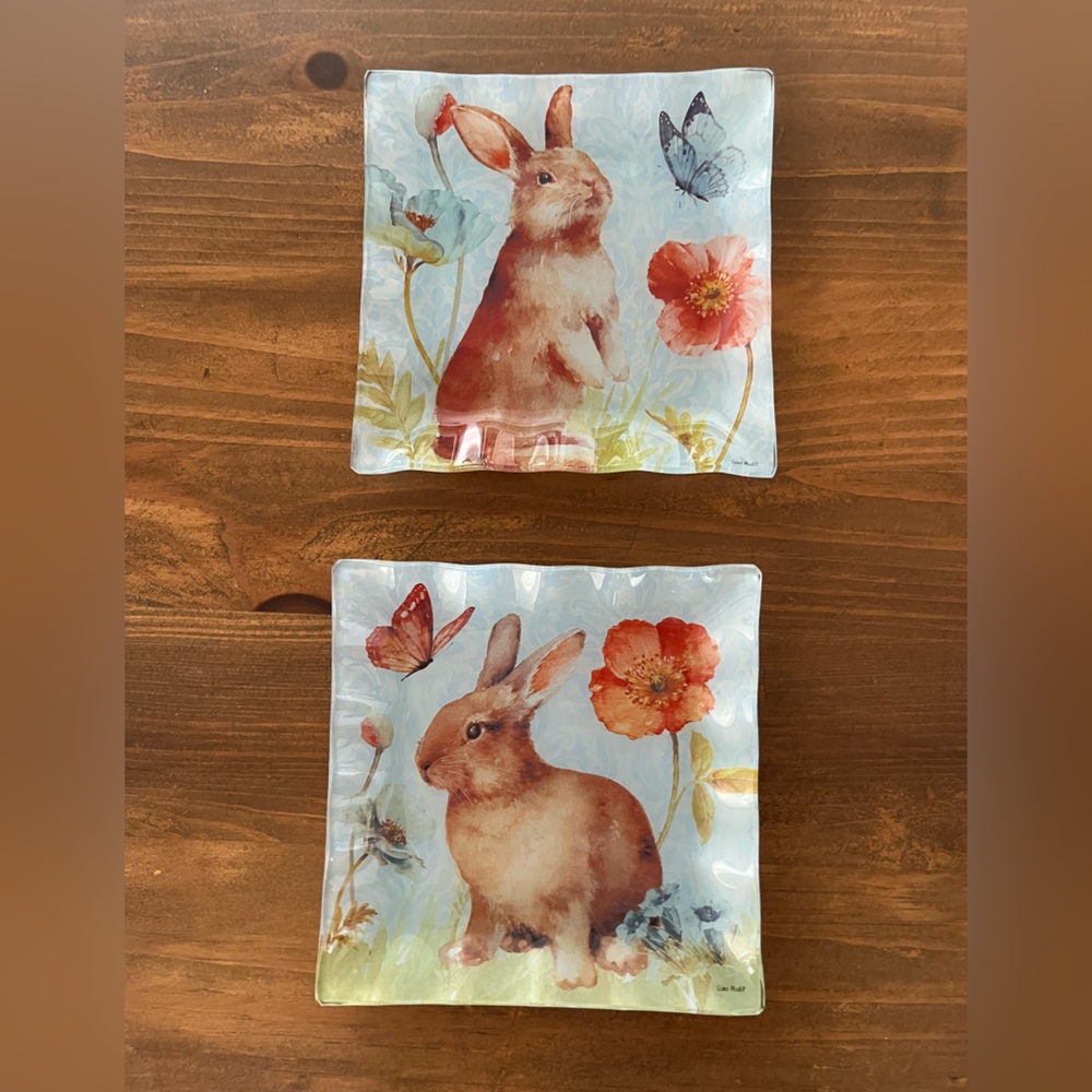 Lisa Audit Painted Transfer Glass Plates
